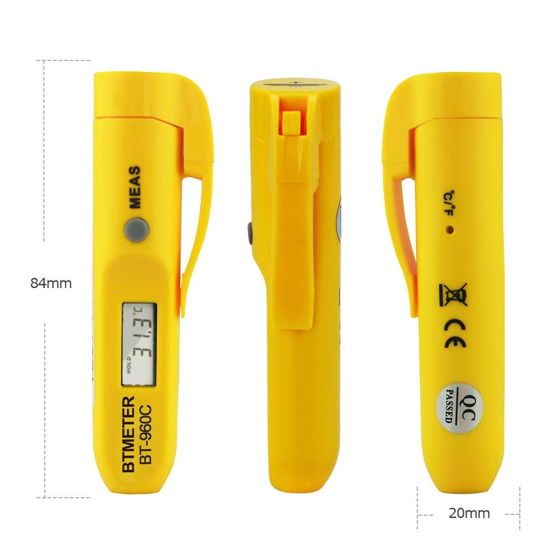 BTMETER Digital Infrared Thermometer with Pocket Clip - Instant Read Thermometer Non-Contact Compact Temperature Tester for Meat Candy Cooking Food Grill Kitchen BBQ Candy Water-2PACK(NOT for Human Temp) - Image 5
